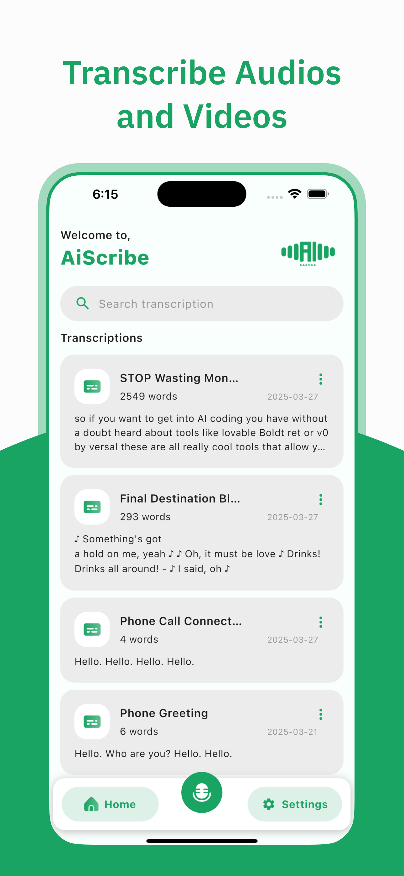 Transcribe Speech to Text・