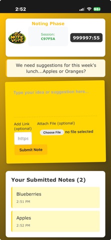 NoteAndVote: Participants Only screenshot