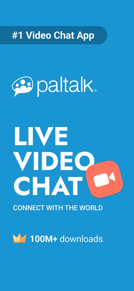 Paltalk: Live Chat Rooms - Découvrez l'ampleur de cette plateforme de communication, avec son titre de "chat vidéo n°1" et plus de "100 millions de téléchargements" attestant de sa popularité.
