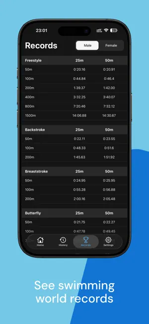 Fina points calculator screenshot 2