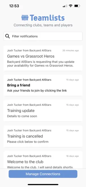 Teamlists screenshot 2
