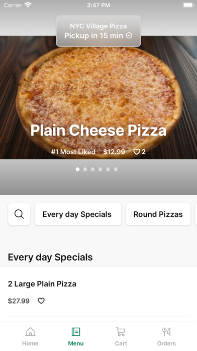 NYC Village Pizza iPhone screenshot 2 - Food & Drink app