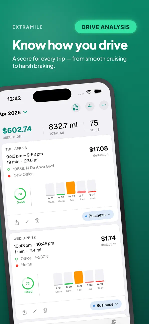 Screenshot #3 pour ExtraMile: IRS Mileage Tracker
