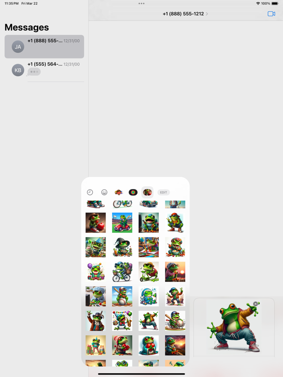 Screenshot #4 pour Cute Frog Stickers pack