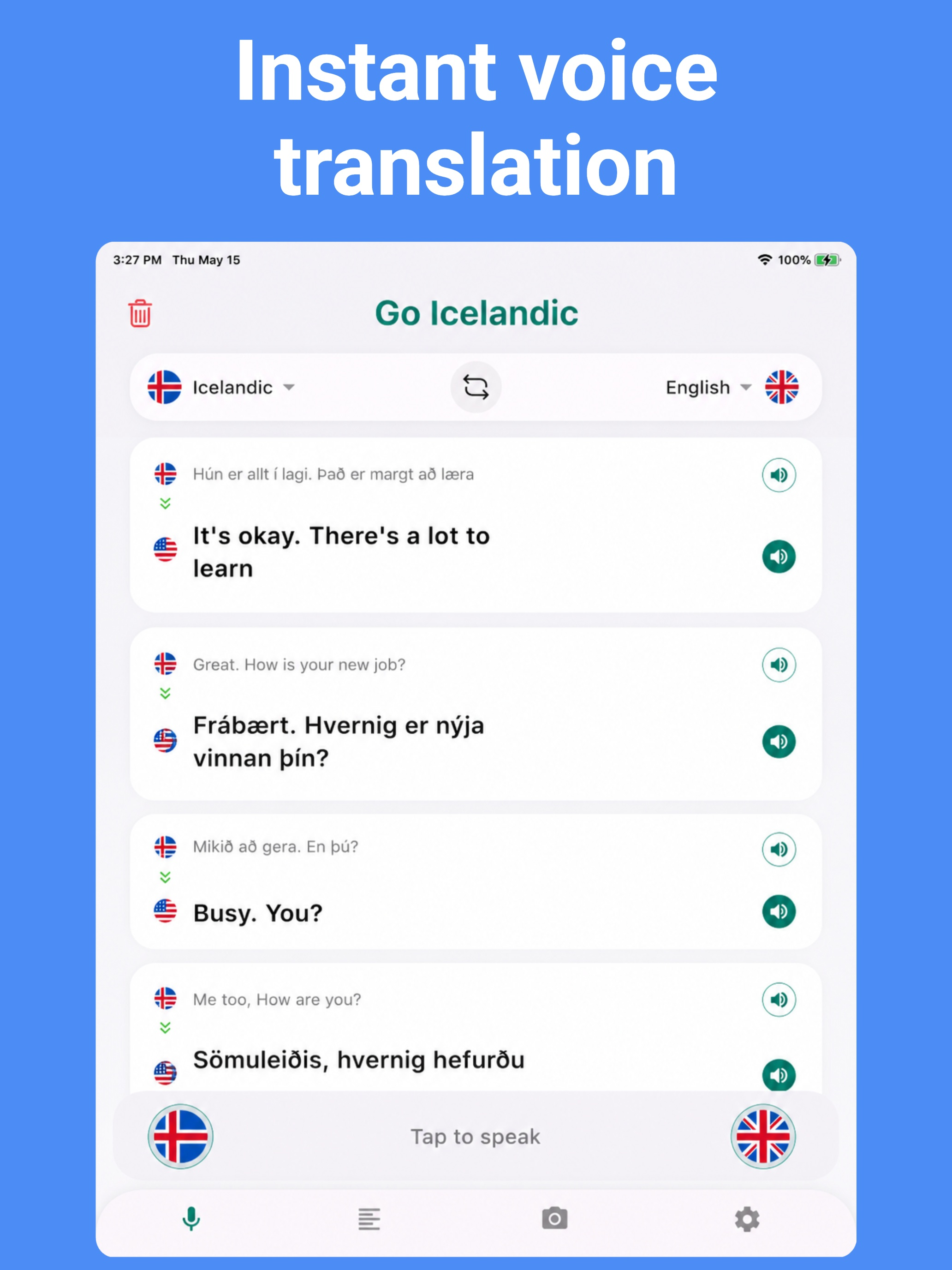 Icelandic Translator: Voice +