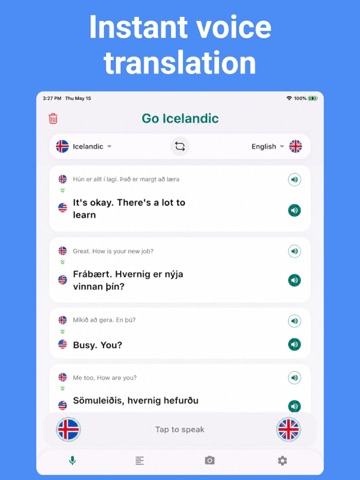 Icelandic Translator: Voice + iPad screenshot