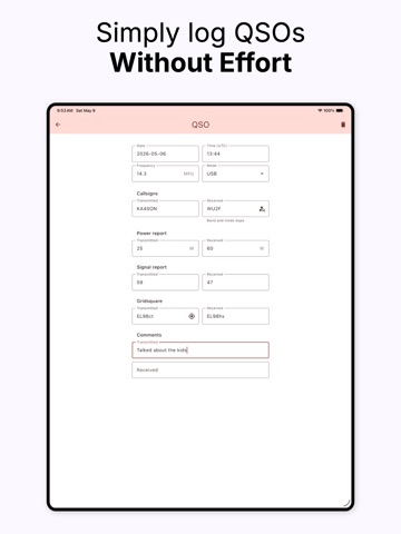 Ham Logger: Ham Radio Logbook iPad screenshot