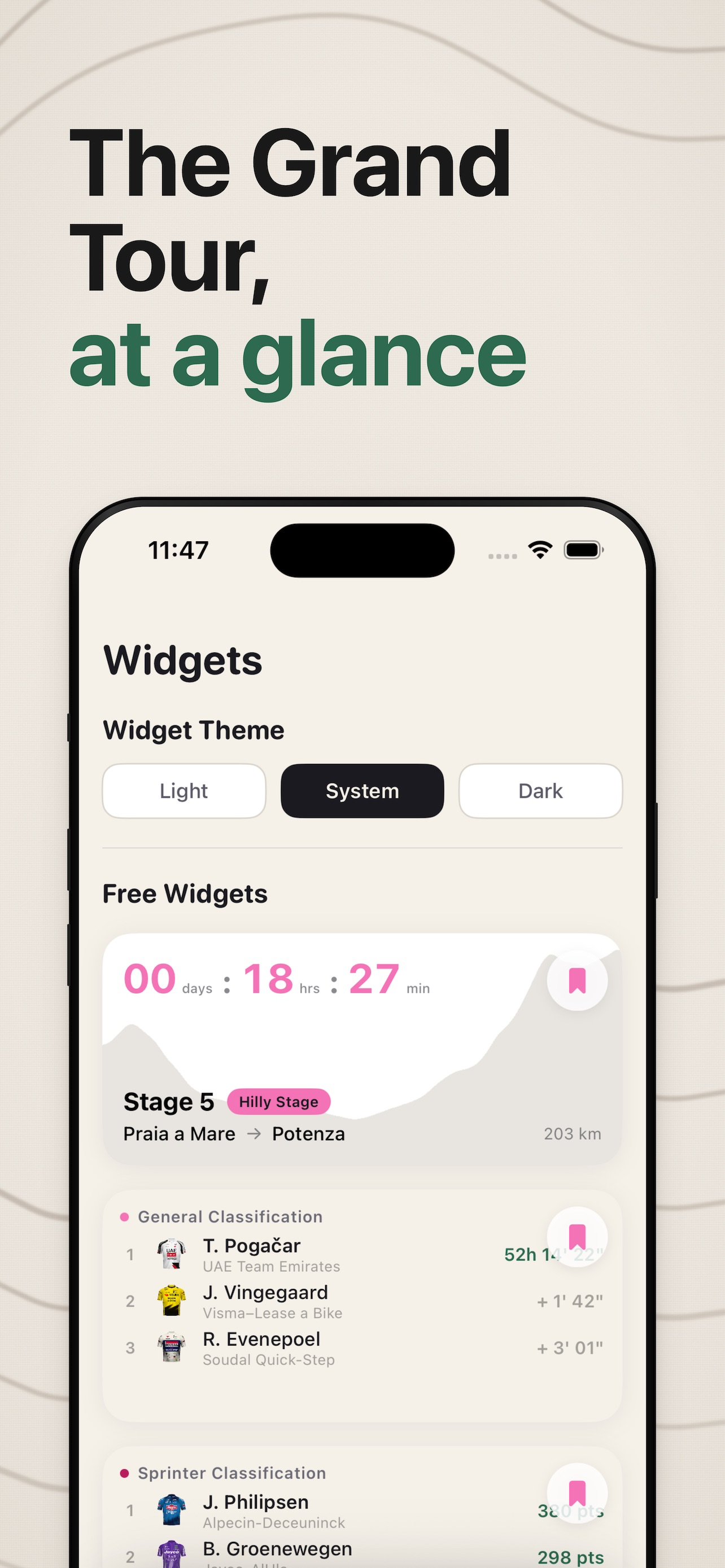 Bidon: Pro Cycling Widgets