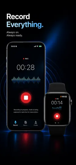 Captura de pantalla de AI Local Recorder en iPhone 1