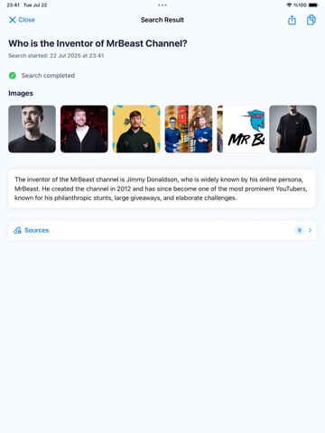Deep Research AI Assistant iPad screenshot