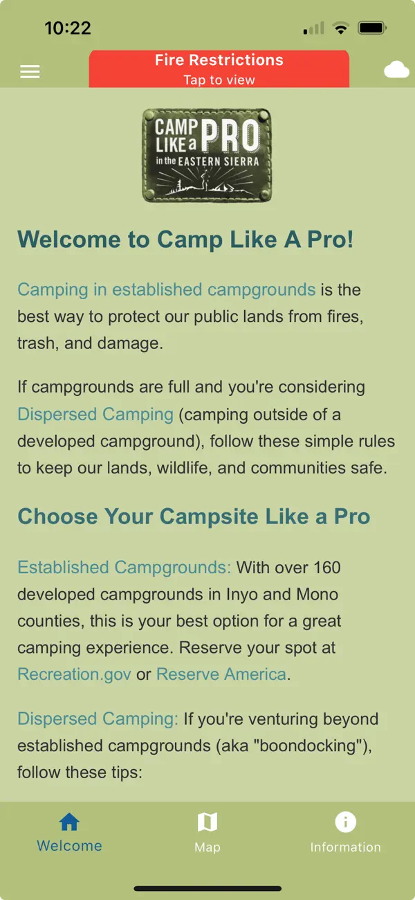 Screenshot #1 pour Eastern Sierra Camping