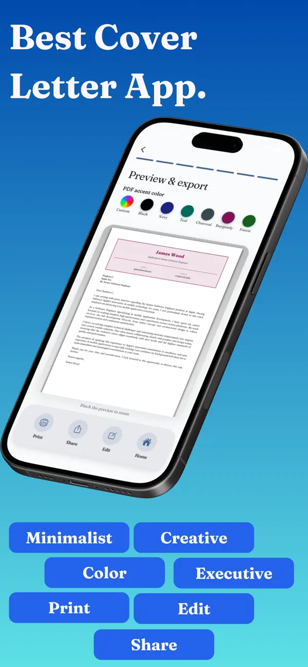 Screenshot #3 pour AI Cover Letter Builder