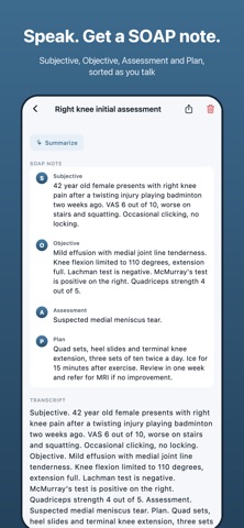 Kinechart: Physio Voice Notes screenshot 1