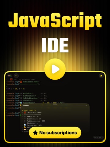JavaScript IDE - Script iPad screenshot 1