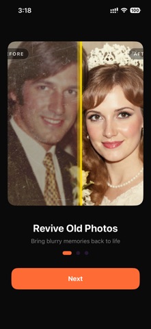 Restore Old Photos: ClearPast iPhone screenshot