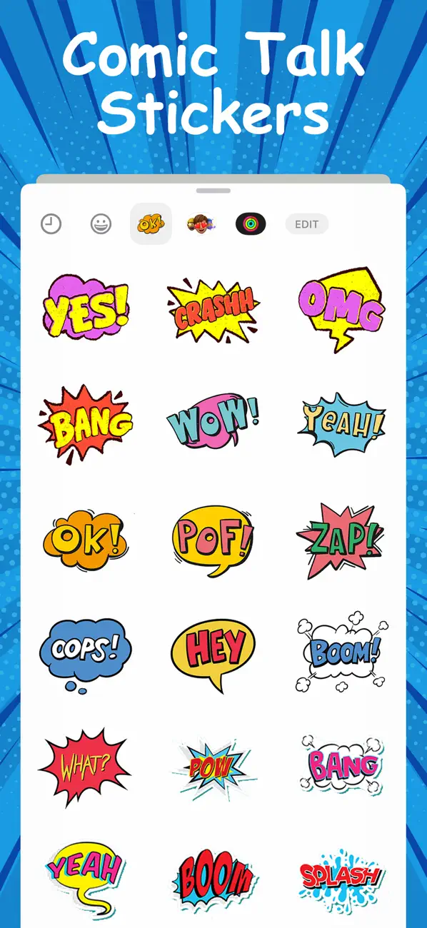 Screenshot #1 pour Comic Talk Stickers!