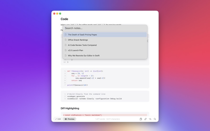 Clearly Markdown iPhone screenshot