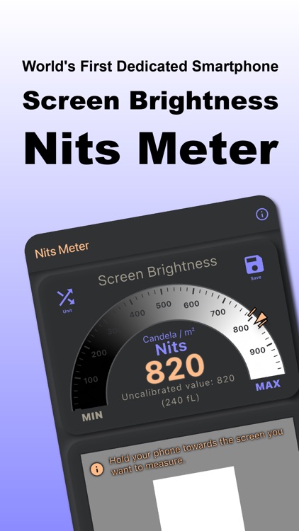 Screen Brightness Nits Meter