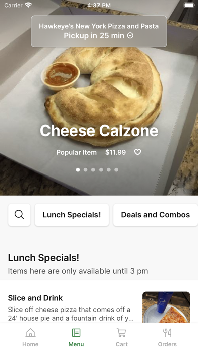 Hawkeyes Pizza iPhone screenshot 2 - Food & Drink app