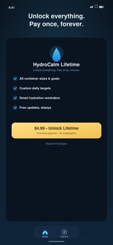 HydroCalm iPhone screenshot