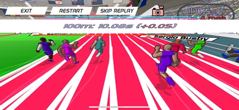 Speed Stars - Witness real-time race data, including the 100m split time, displayed with engaging, dynamic camera angles.