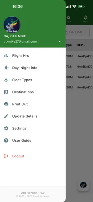 CrewLog helper screenshot 1