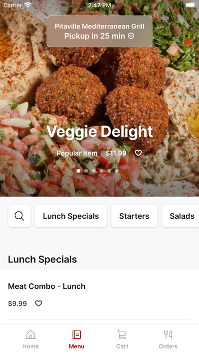 Pitaville Mediterranean To Go iPhone screenshot 2 - Food & Drink app