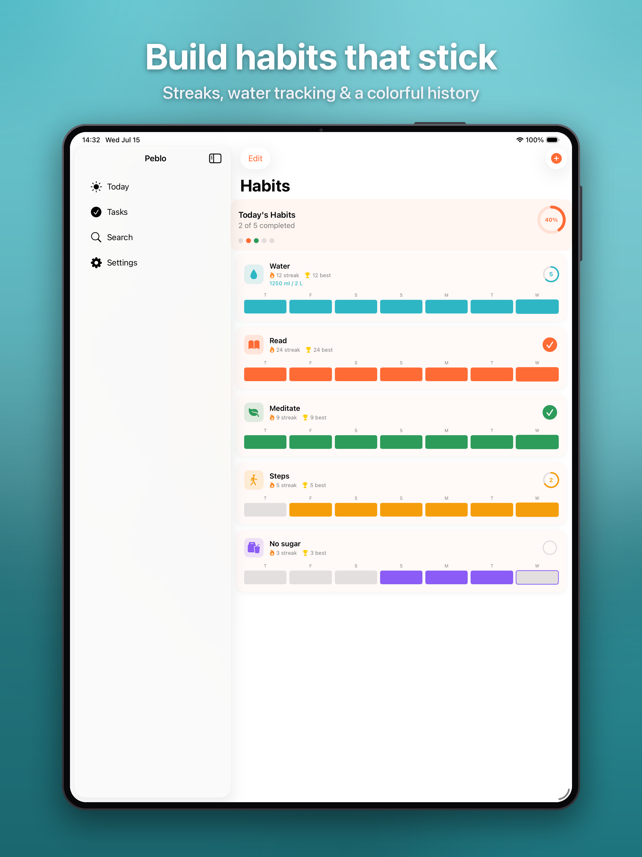 Peblo: Daily Planner & Habits screenshot 8