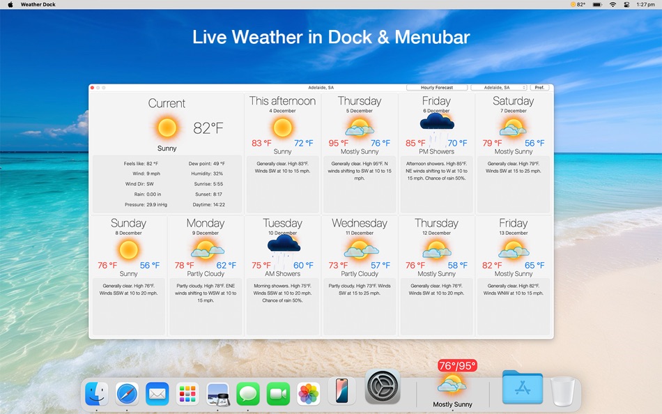 #1. Weather Dock+ Desktop forecast (macOS) 由: Voros Innovation