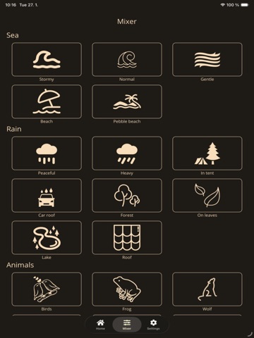 Sleep sounds: CareSleep iPad screenshot