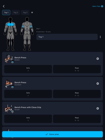 Fitep Workout Tracker Gym Log iPad screenshot