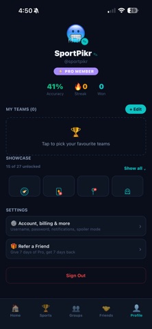 Sport Pikr: Calendar & Tipping iPhone screenshot