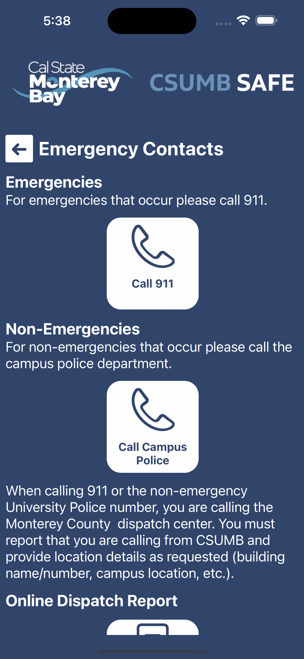 CSUMB SAFE screenshot 3