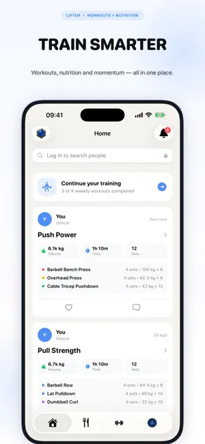 LiftUp Fitness and Gym Tracker screenshot 1