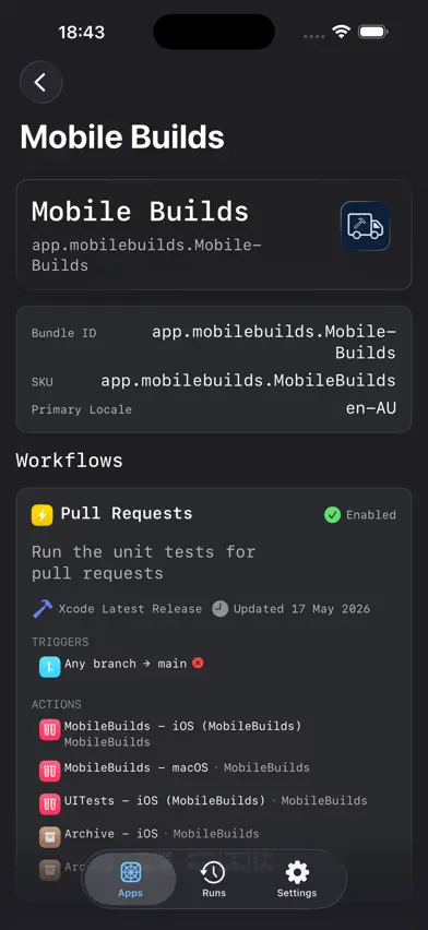 Mobile Builds screenshot 2