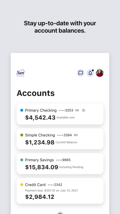 Sun Federal Credit Union iPhone screenshot