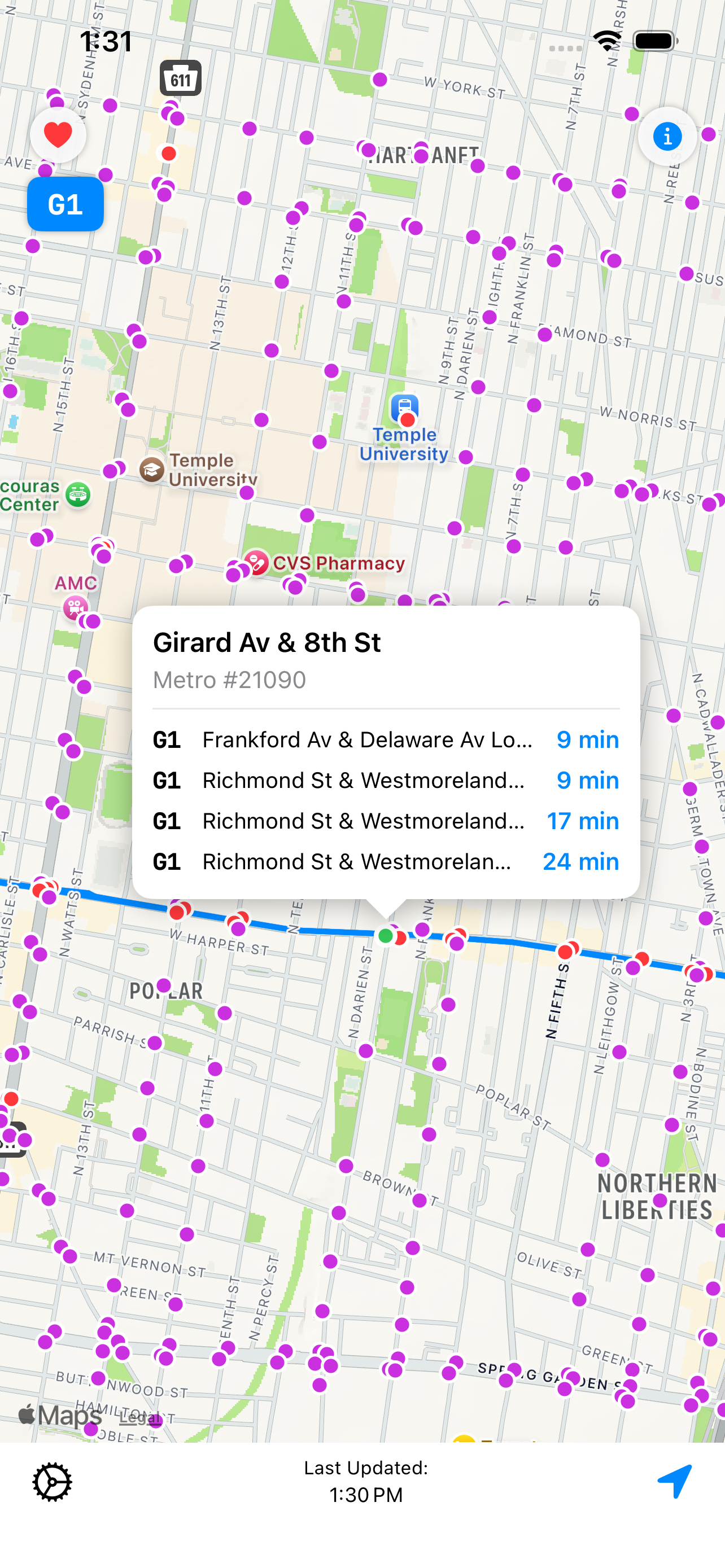 PHL Next Bus screenshot 2