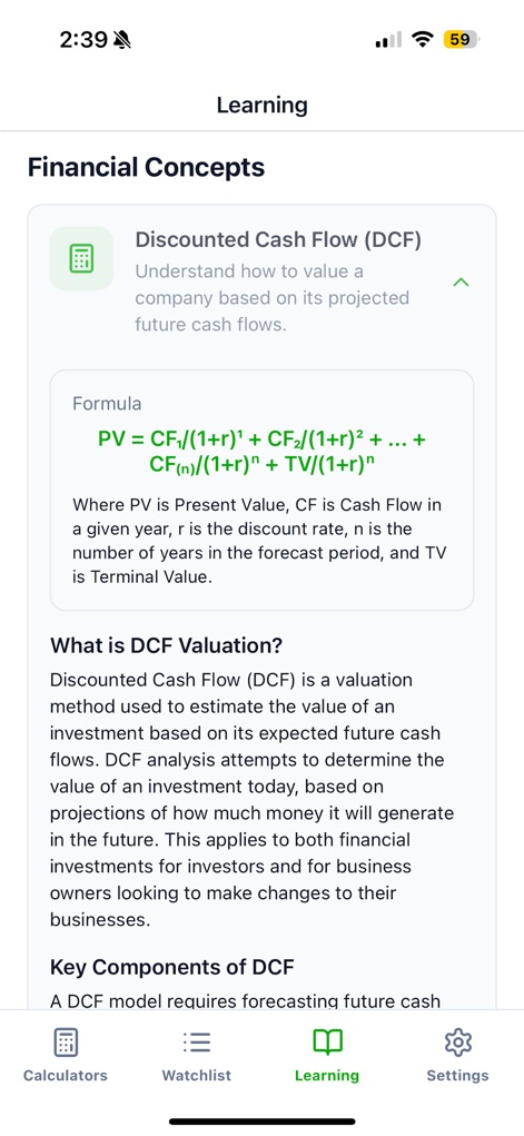 ClearValue Calculator - Finance App | MWM