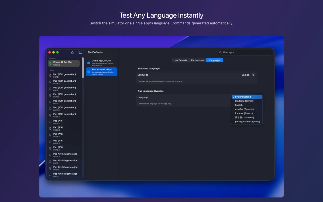 #3. SimDefaults (macOS) 由: Chrystian Vieyra