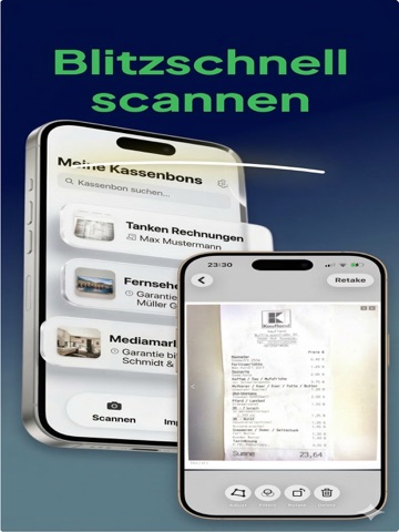 Kassenbon Scanner & Garantie iPad screenshot