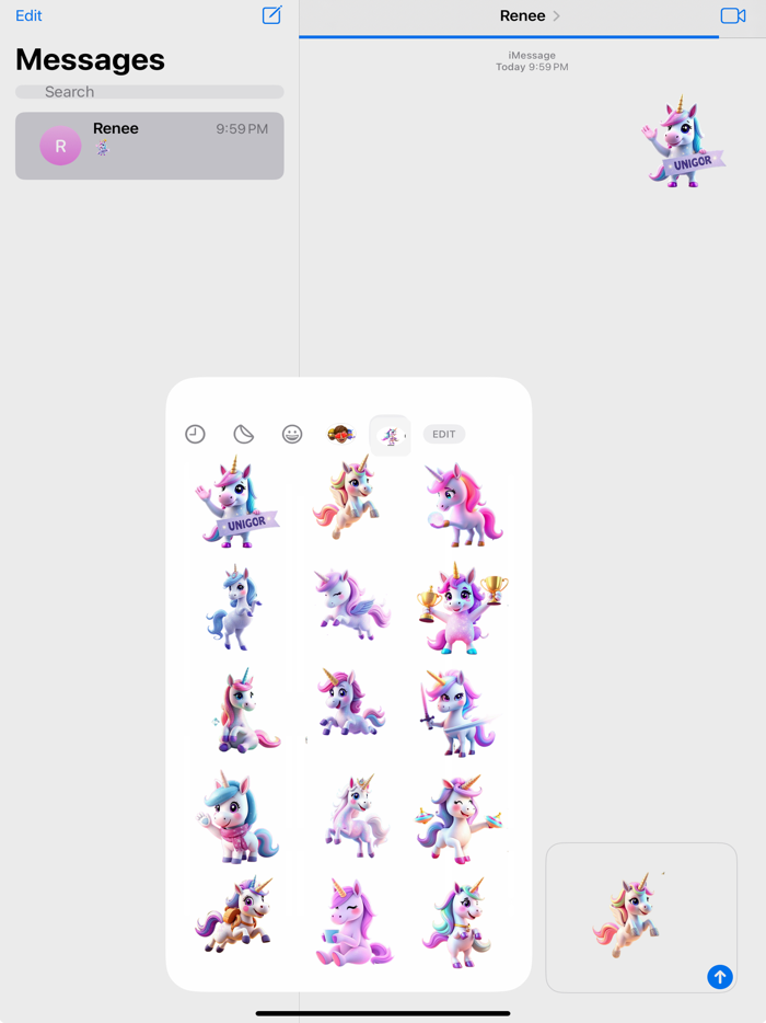 闪闪发光的独角兽贴纸