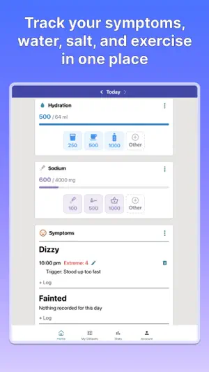 POTSie: POTS Symptom Tracker screenshot 1