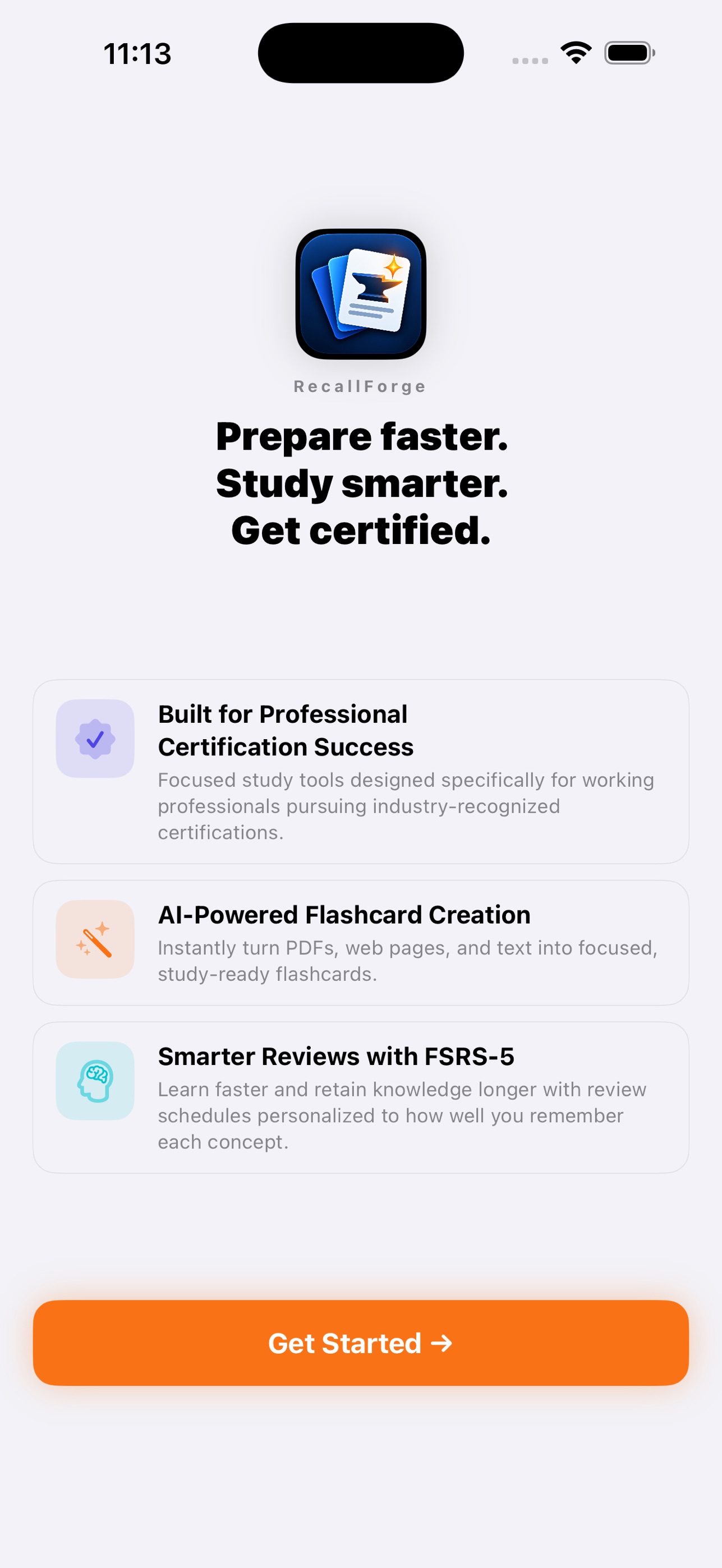 Screenshot 1 of RecallForge: Cert Study