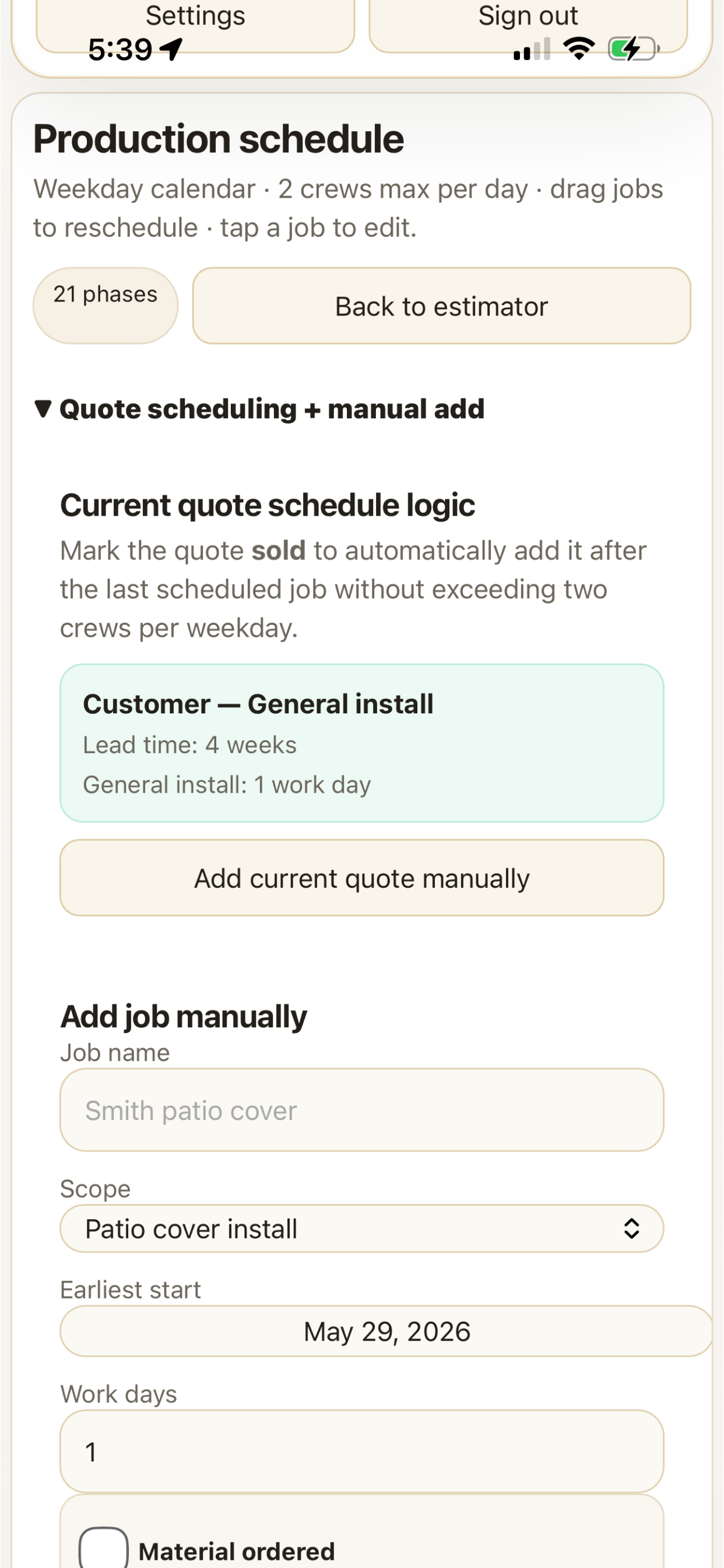 S&S Estimator screenshot 6