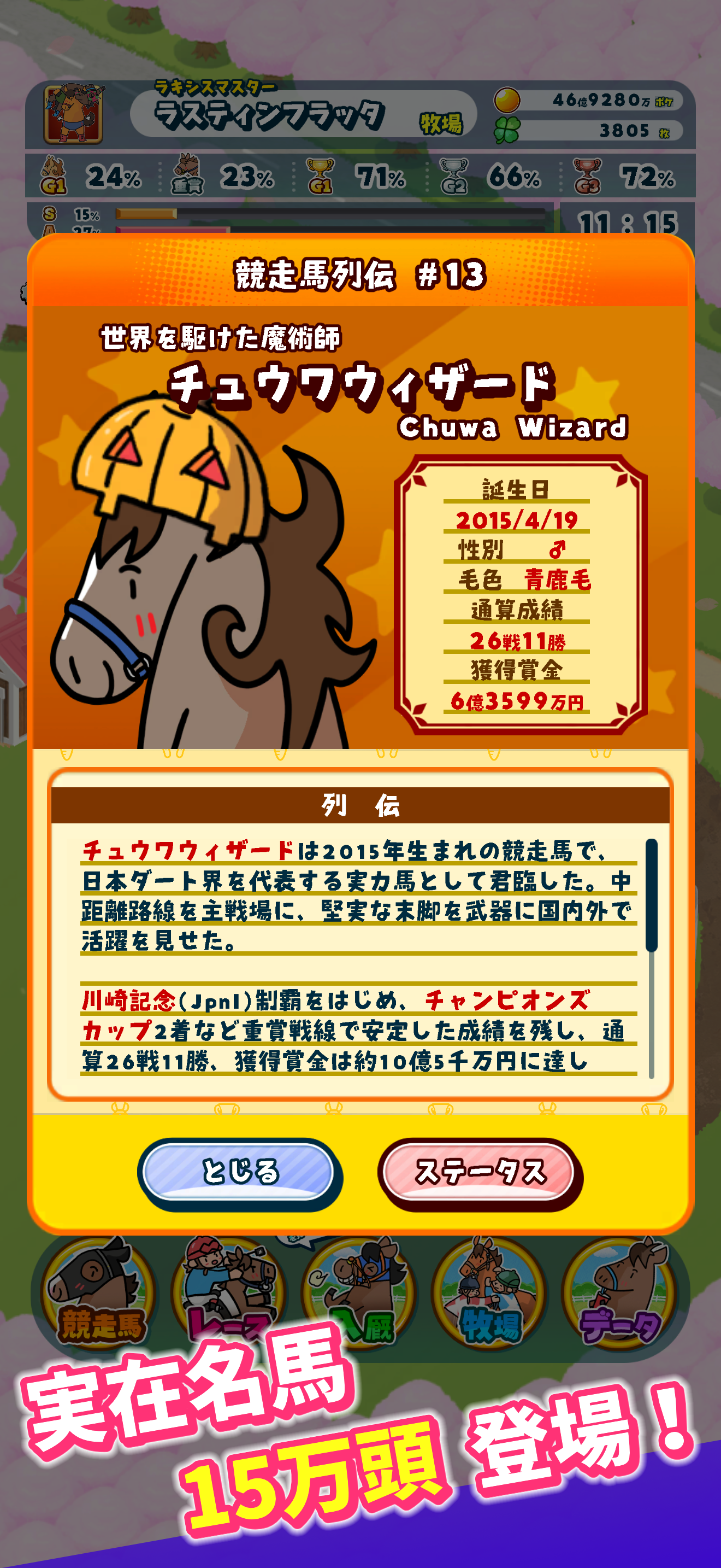 ポケサラコレクション - 15万頭登場の箱庭競馬ゲーム