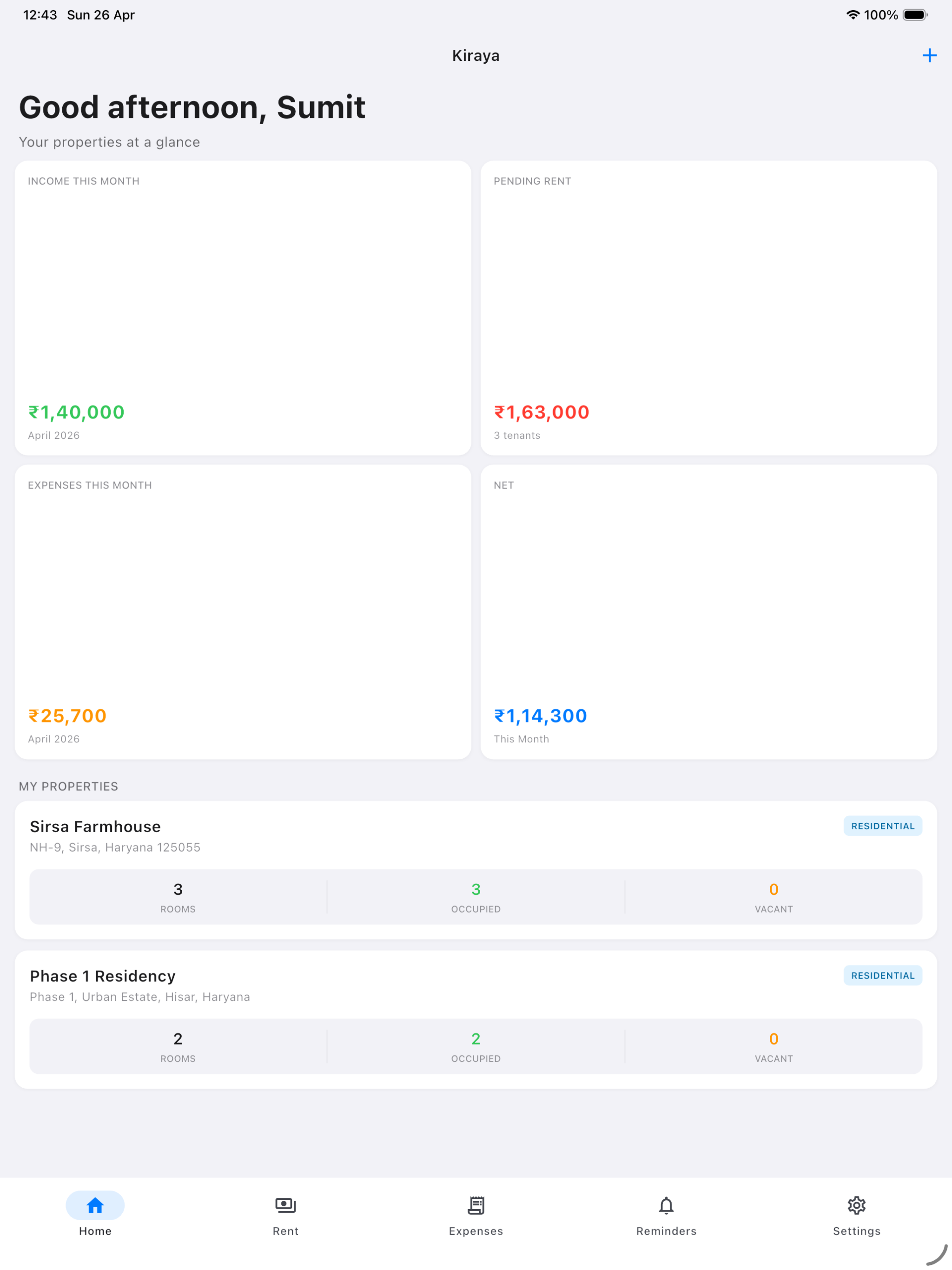 Kiraayaa - Rent Manager