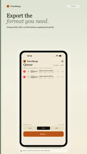 VoiceMerge: Merge Voice Memos screenshot 1