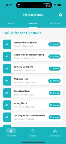 Setlists! screenshot