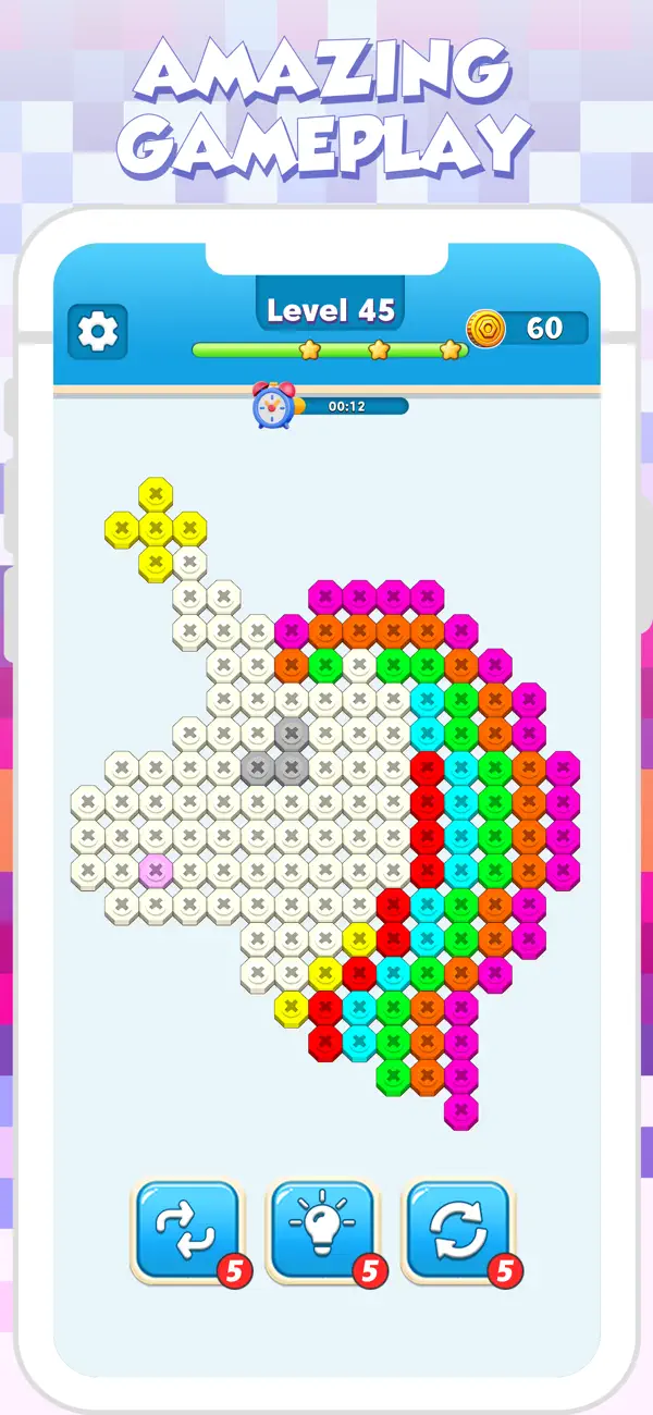 Screenshot #1 pour Nut and Bolt Sort Color Match