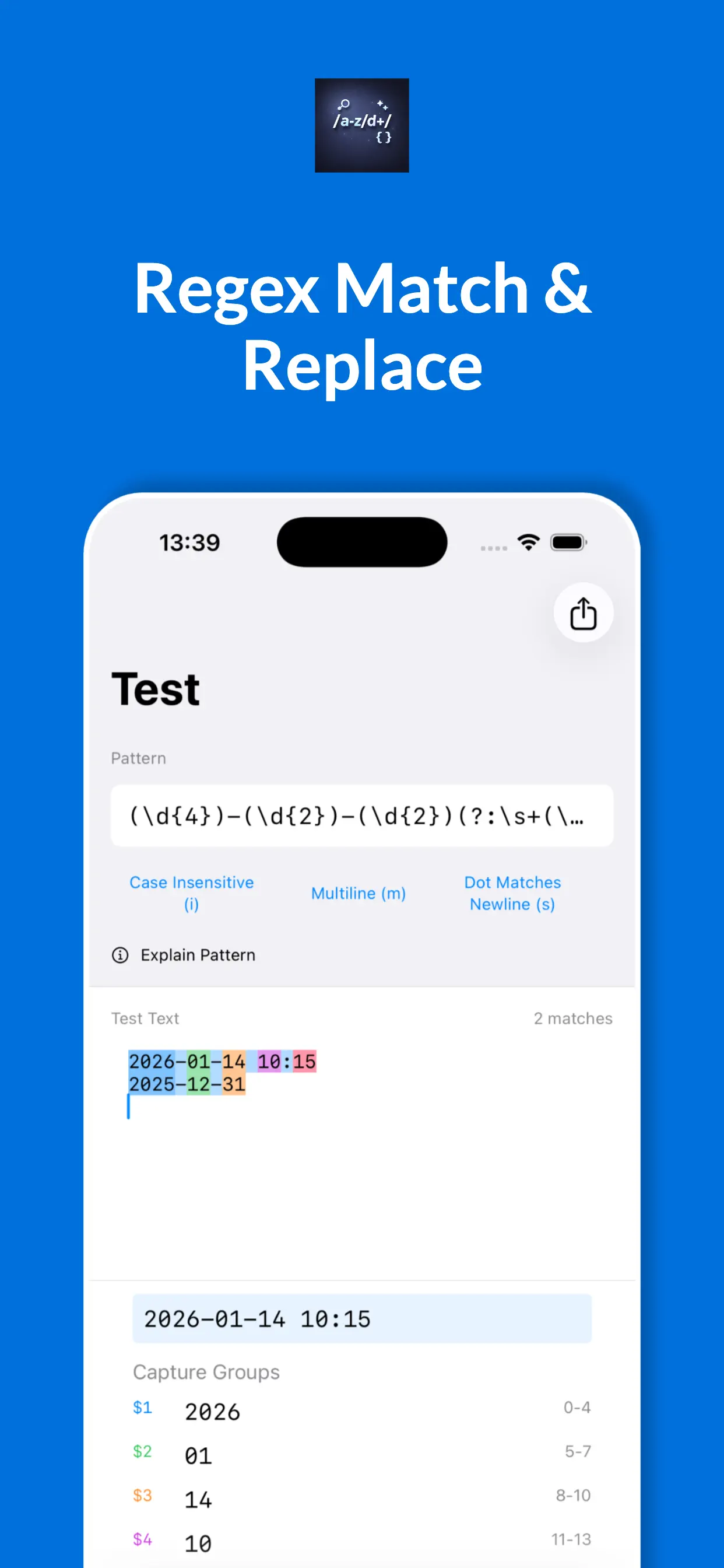 #1. Regex Parse & Replace Dev Tool (iOS) Von: Marvin Krueger